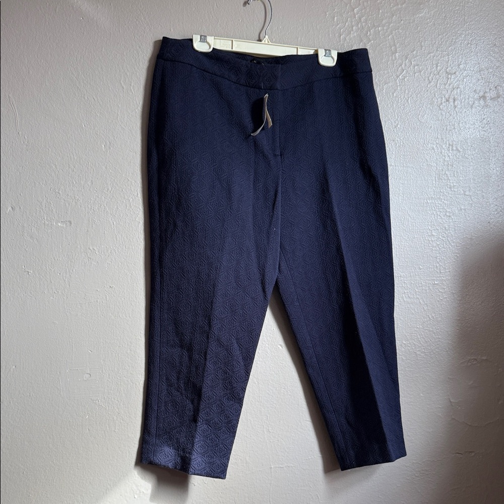 Talbots Navy Textured Cropped Pants